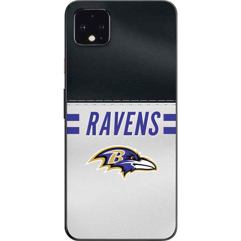 NFL Baltimore Ravens White Striped Google Pixel 4 XL Skin